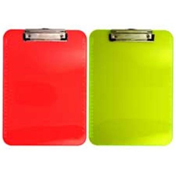 Saunders Manufacturing Saunders Manufacturing SAU21595 Plastic Clipboard- Letter- Holds .50in. of Paper- Neon Yellow SAU21595